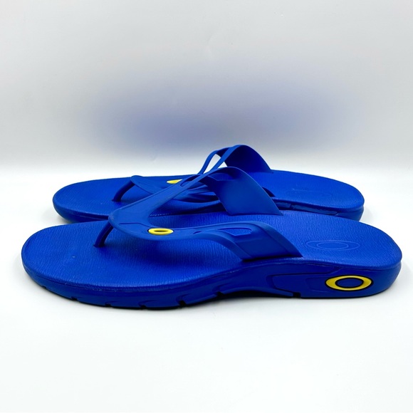 Oakley Ellipse Mens Size 7 Blue Flip Flop Sandals Rubber Thong - Picture 3 of 8